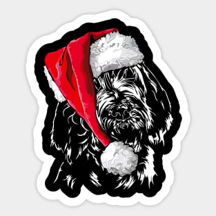 Funny Italian Spinone Santa Christmas dog Sticker